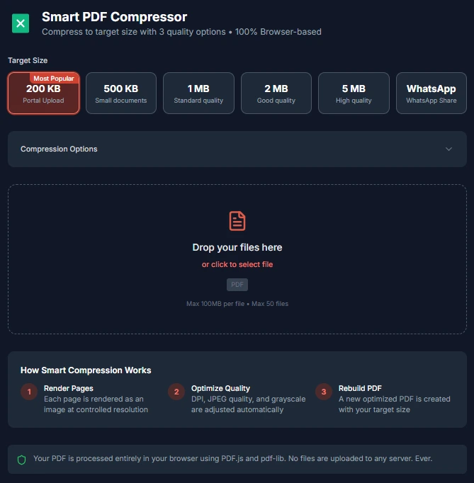PDF Compression Demo for Government Portals